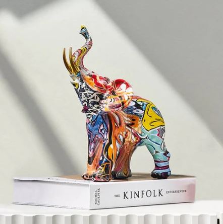 Graffiti Elephant Decorative Sculpture Medium