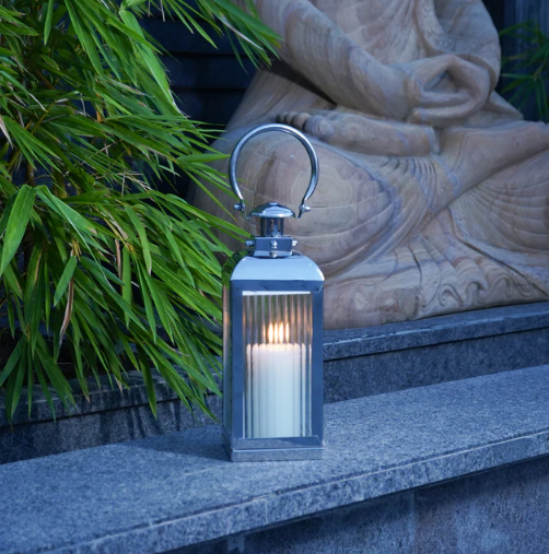 Small Stainless Steel Lantern, Silver
