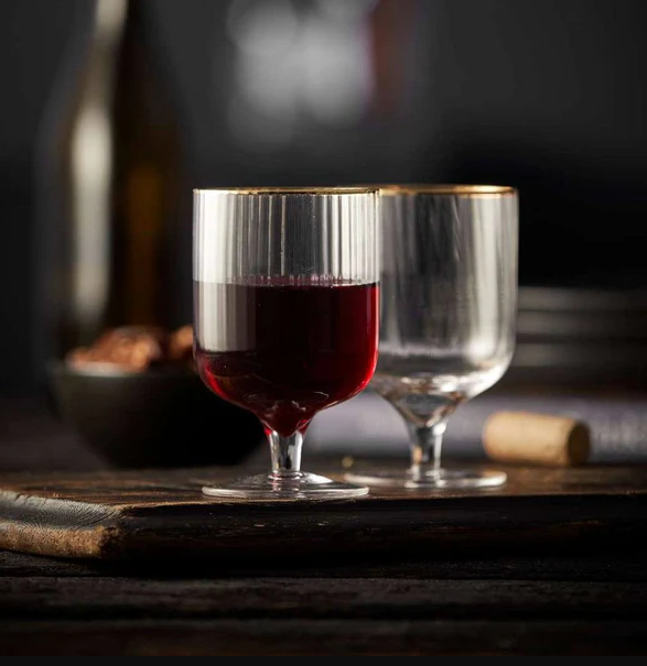 Palermo Gold Wine Glasses 300ml, Set of 4