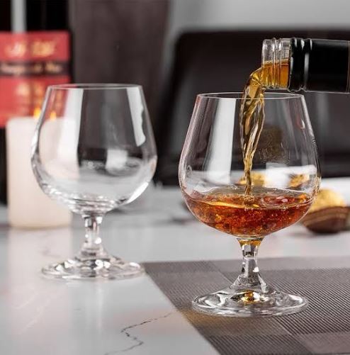 Cognac Crystal Glass - Set Of 6