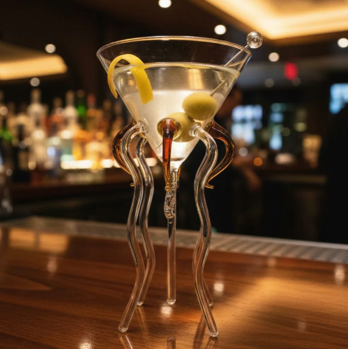 handcrafted octopus cocktail glass - set of 2