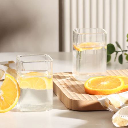 Borosilicate Square Short Tumblers, Set of 2