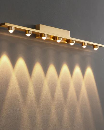 Golden Glow Mirror Wall Light - 7 Lights