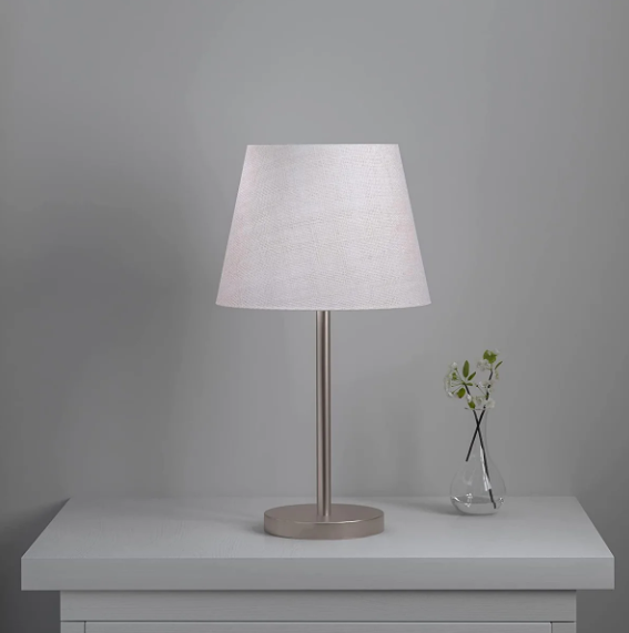 Modern & Sleek Stainless Steel Silver Finish Table Lamp 10 Inches