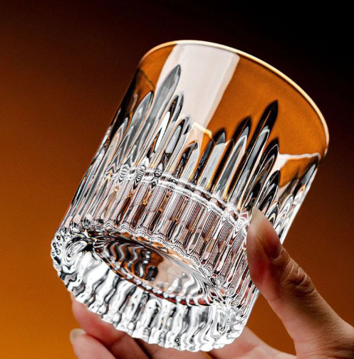 elegant heavy-bottom whiskey crystal glass (gift box) - set of 6