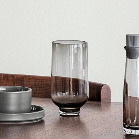 Flow Tall Glasses 400ml, Set of 2 - Smoke