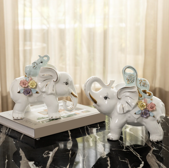Trunk-Up Joy Elephant Showpiece for Home and Item for Table Decoration