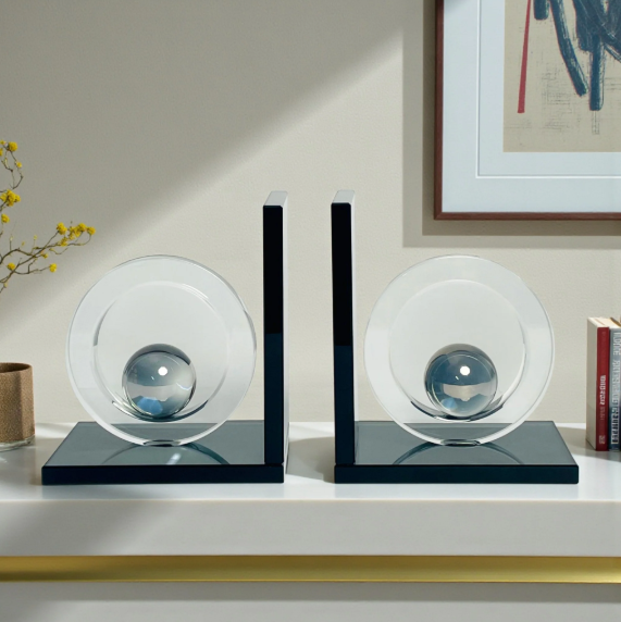 Crystal Ball Bookend Showpiece