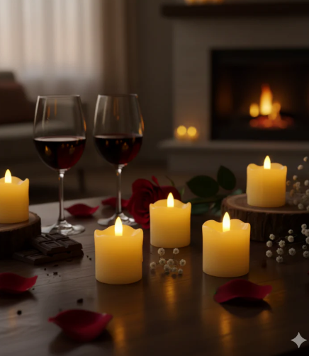 LED Small Real Wax Candle, set of 12