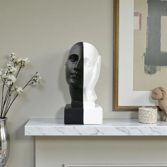 Black & White Face Bookend