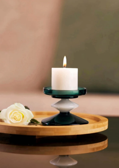 Emerald Pillar Candle Stand (short)