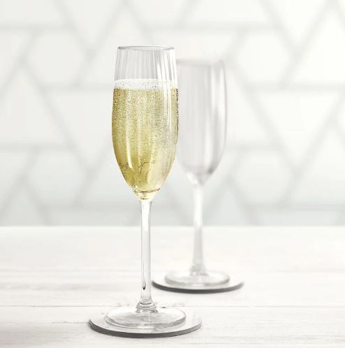 Striped Flute Glass - Set of 6