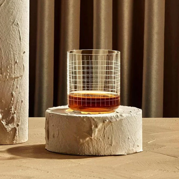Grid Whiskey Tumblers 390ml, Set of 4
