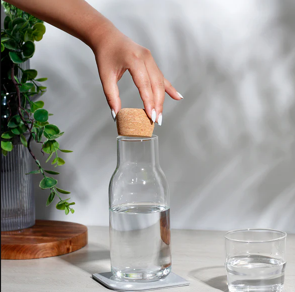 Borosilicate Glass Bottle With Cork Lid - Large