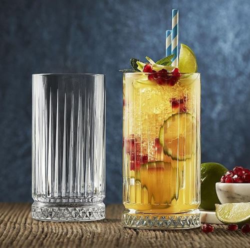 CRYSTAL TALL FLOW GEO GLASS-SET OF 6