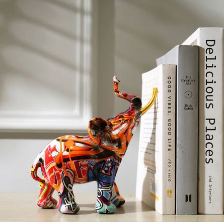Graffiti Elephant Decorative Sculpture Small