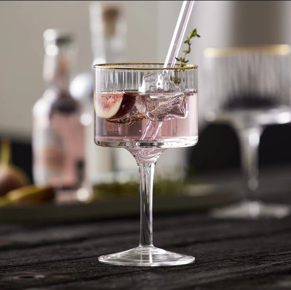 Palermo Gold Vintage Gin & Tonic Glasses 320ml, Set of 4