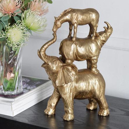 Stacked Savannah Sculpture Large - Gold