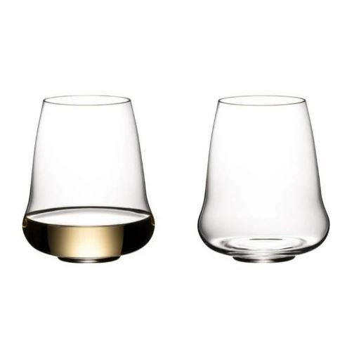 Riedel Stemless Wings Riesling/Champagne CRYSTAL GLASS - SET OF 2 - MADE IN GERMANY