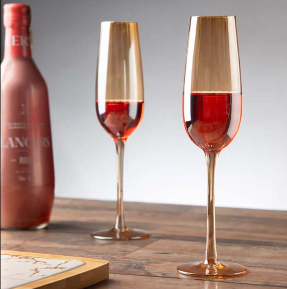 Nordic Golden Champagne Wine Glasses - 180 ml