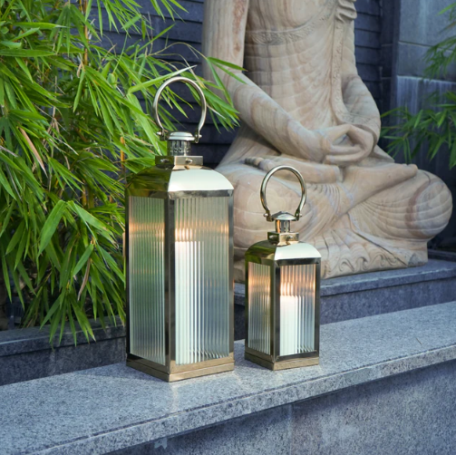 Small Stainless Steel Lantern, Gold