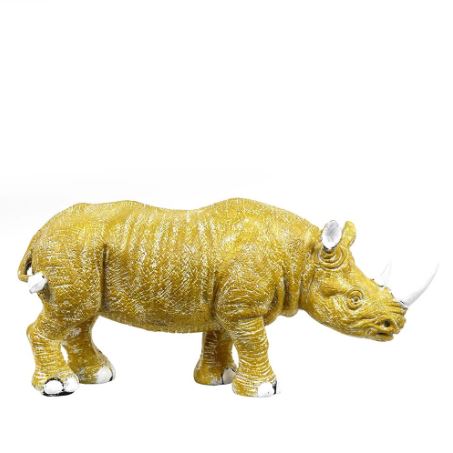 Golden-Horned Rhino Table Accent