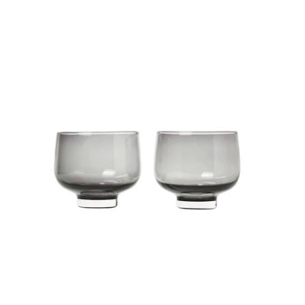Flow Short Tumblers 220ml, Set of 2 - Smoke
