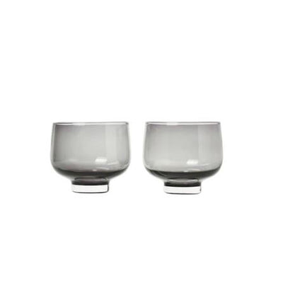 Flow Short Tumblers 220ml, Set of 2 - Smoke