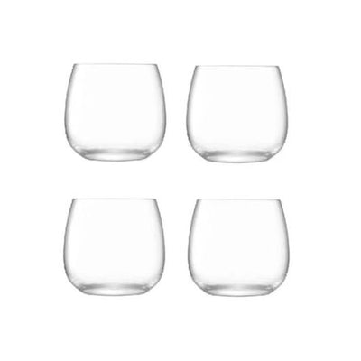 Borough Stemless White Wine Glasses 370ml, Set of 4