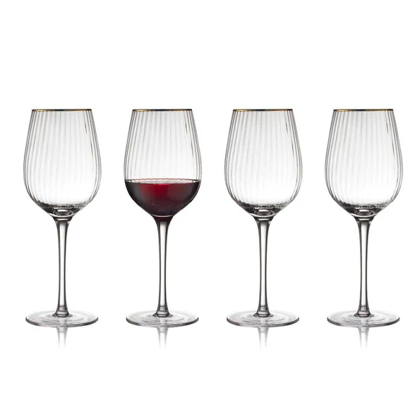 Palermo Gold Red Wine Glasses 400ml, Set of 4