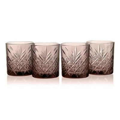 Timeless Whiskey Tumblers 345ml, Set of 4 - Brown Grey