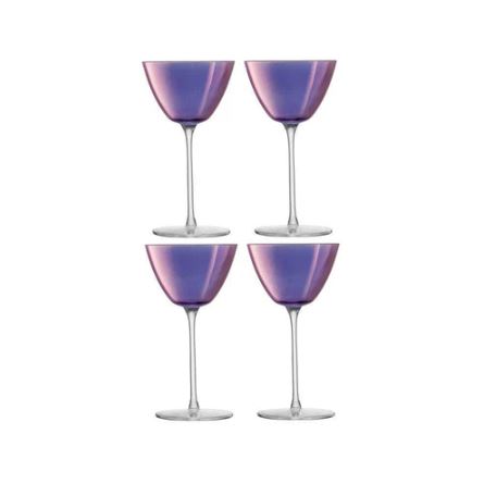 Aurora Martini Glasses 195ml, Set of 4 - Polar Violet