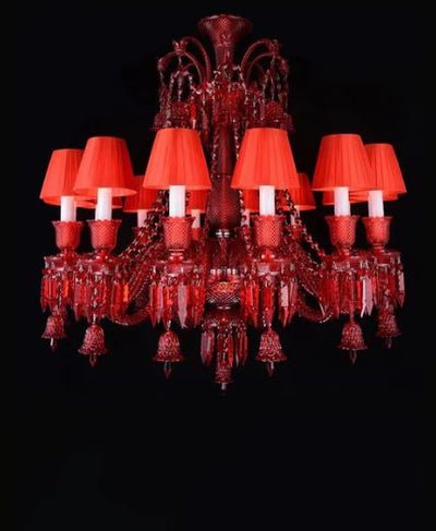 Crimson Radiance Chandelier - 12 Lights