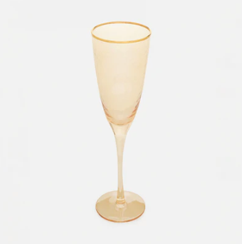 Set of 2 Gold Hammered Flute Glasses