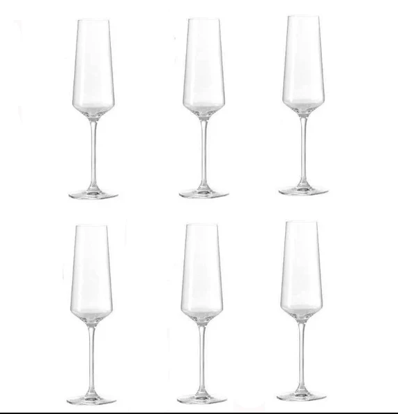 Puccini Champagne Glasses 280ml, Set of 6