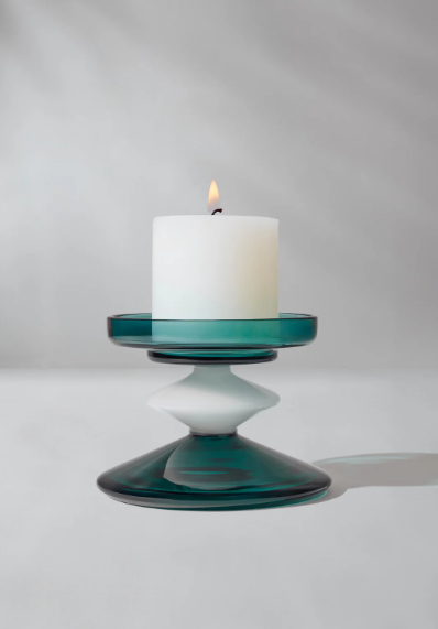 Emerald Pillar Candle Stand (short)