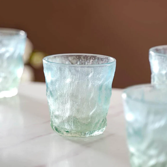 Blue-Green Gradient Glass Cup for Drinkware - 260 ml