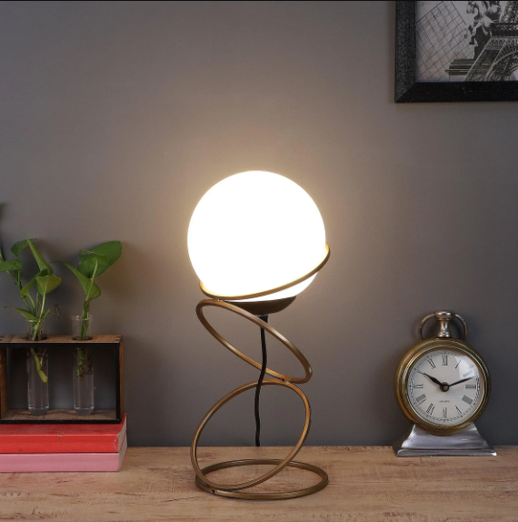 Lucca Gold Table Lamp With Metal Base By SS Lightings