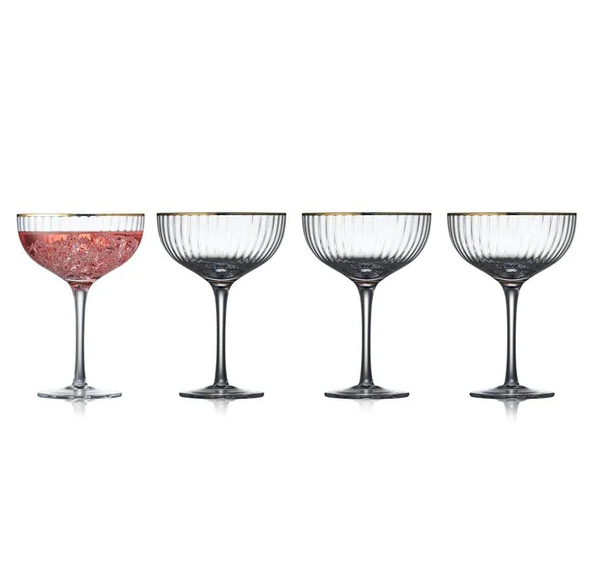 Palermo Gold Cocktail Glasses 315ml, Set of 4