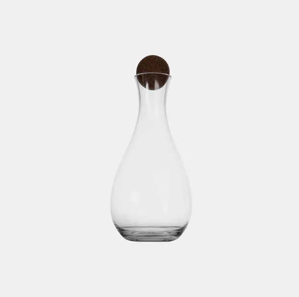 Nature Wine Carafe with Cork Stopper Tall 2000ml - Brown