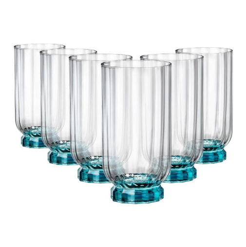 made in italy - florian tall crystal glass - set of 2