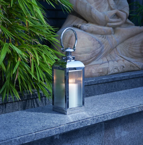 Small Stainless Steel Lantern, Silver