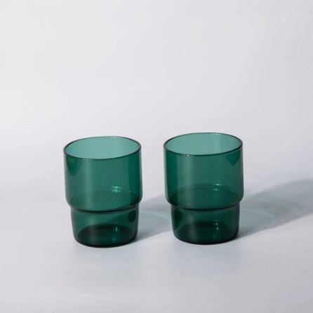 Menlo Tall Tumblers, Set of 2 - Bottle Green