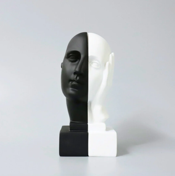 Black & White Face Bookend