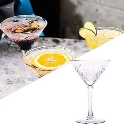 Diamond Cut Martini Glass - Set Of 4