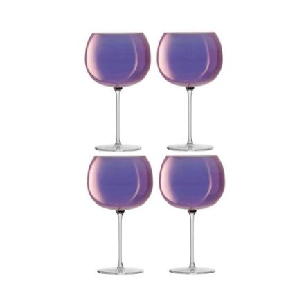 Aurora Balloon Glasses 680ml, Set of 4 - Polar Violet