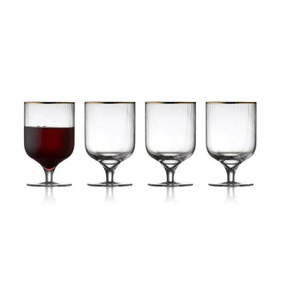 Palermo Gold Wine Glasses 300ml, Set of 4