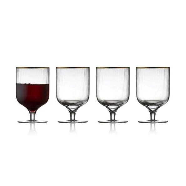 Palermo Gold Wine Glasses 300ml, Set of 4
