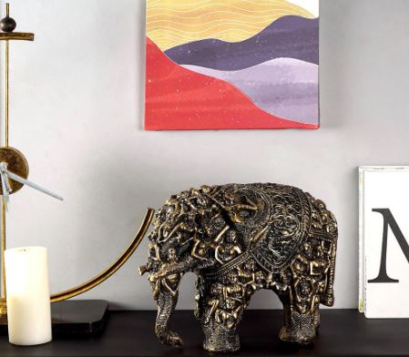 Carved for Rusticity Elephant Table Accent
