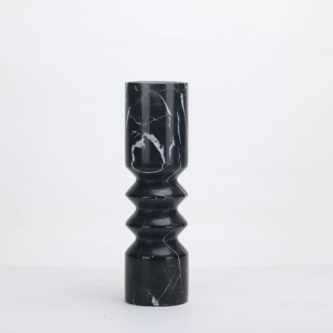 MARBLISS CANDLE HOLDER~ NATURAL MARBLE (BLACK)